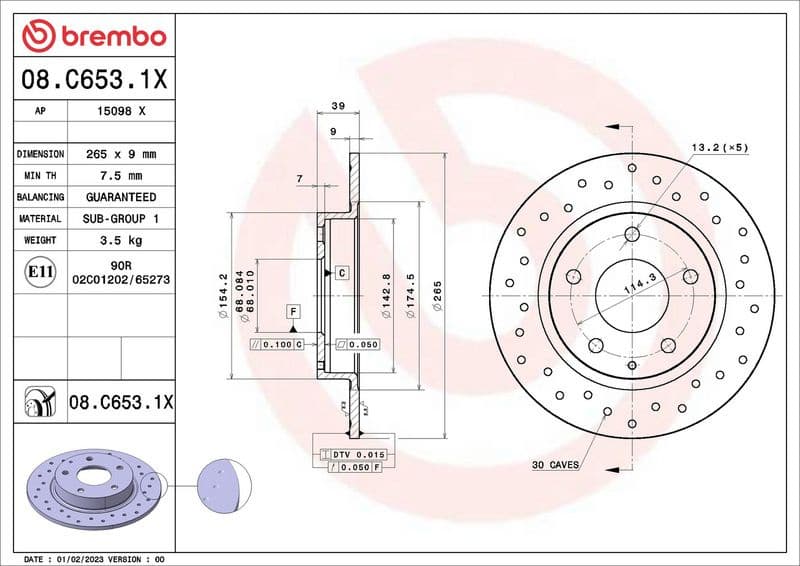 Brake Disc XTRA LINE - Xtra 08.C653.1X - image 2