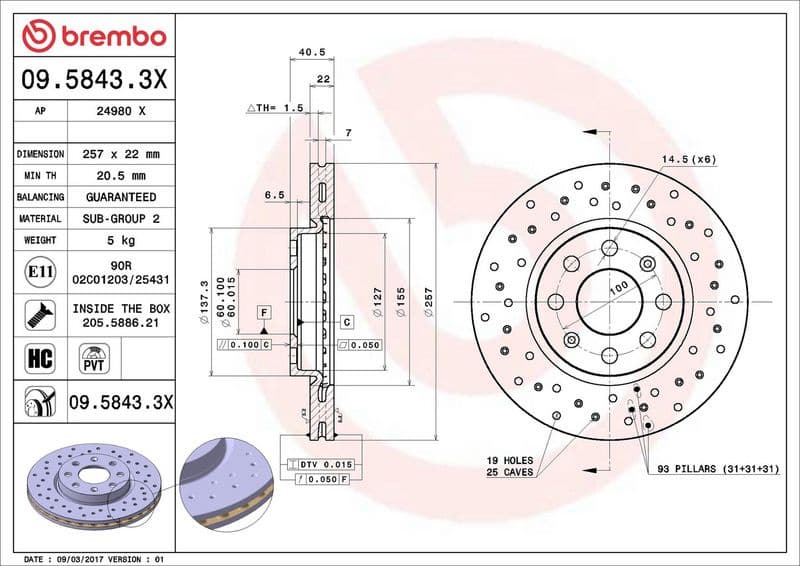 Brake Disc XTRA LINE - Xtra 09.5843.3X - image 3