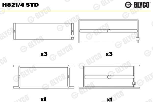 Crankshaft Bearing H821/4 STD