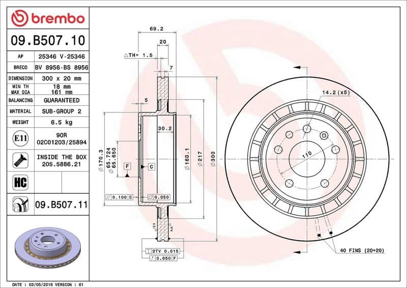 Brake Disc PRIME LINE - UV Coated 09.B507.11 - image 3