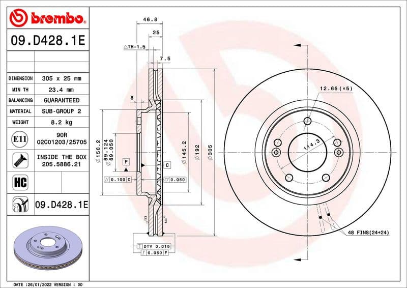 Brake Kit, disc brake BEYOND LINE - EV KT 08 014
