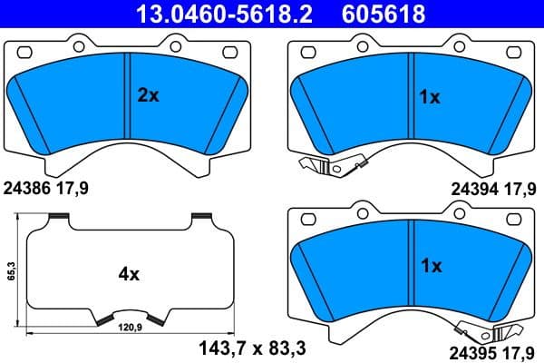 Brake Pad Set, disc brake 13.0460-5618.2 - image 2
