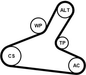 Water Pump + V-ribbed Belt Kit 7PK1165WP1 - image 2