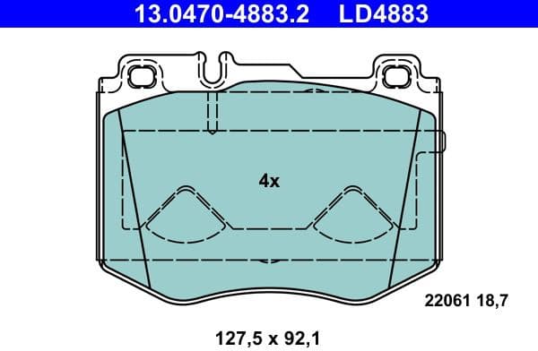 Brake Pad Set, disc brake ATE Ceramic 13.0470-4883.2 - image 2