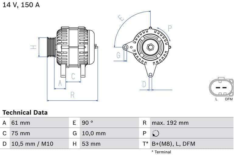 Alternator 0986045251 - image 3
