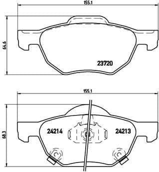 Brake pads front, Top Quality P28036