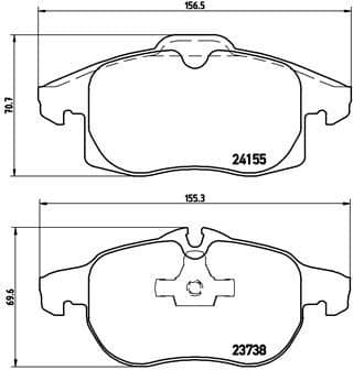 Brake pads front, Top Quality P10011