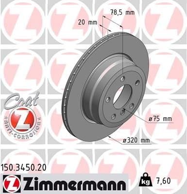 Brake Disc COAT Z 150.3450.20