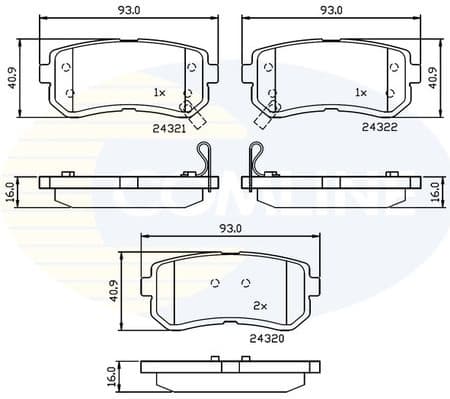 Brake pads rear CBP32016