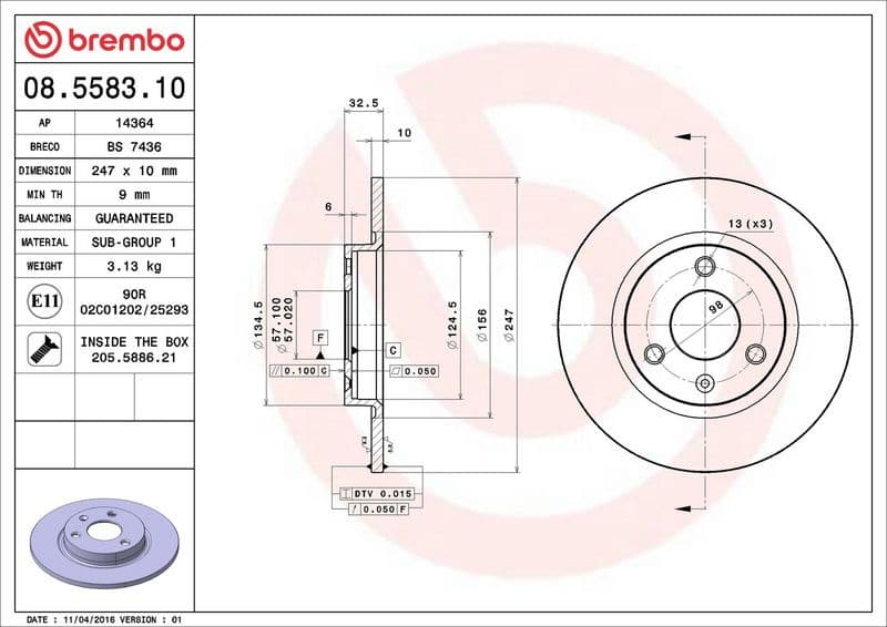Brake Disc PRIME LINE 08.5583.10 - image 3