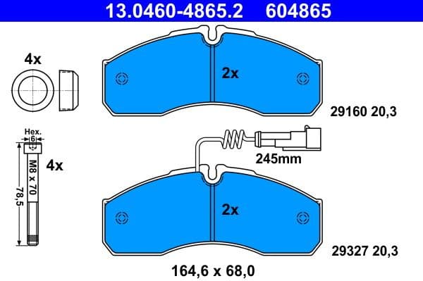 Brake Pad Set, disc brake 13.0460-4865.2 - image 2