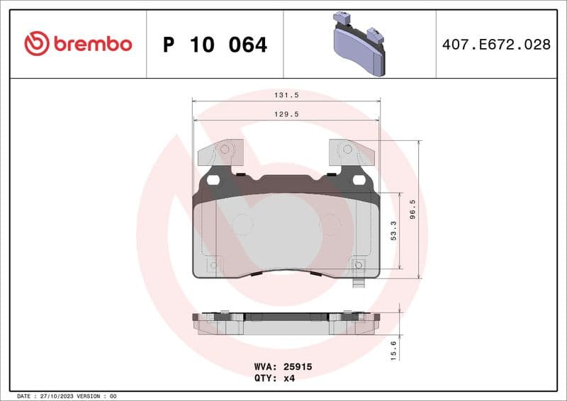 Brake Pad Set, disc brake PRIME LINE P10064 - image 2