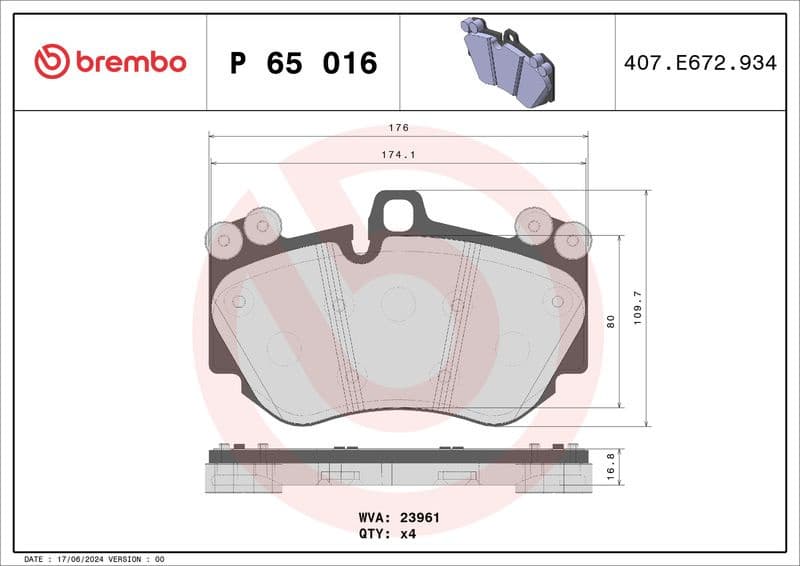 Brake Pad Set, disc brake PRIME LINE P65016 - image 3