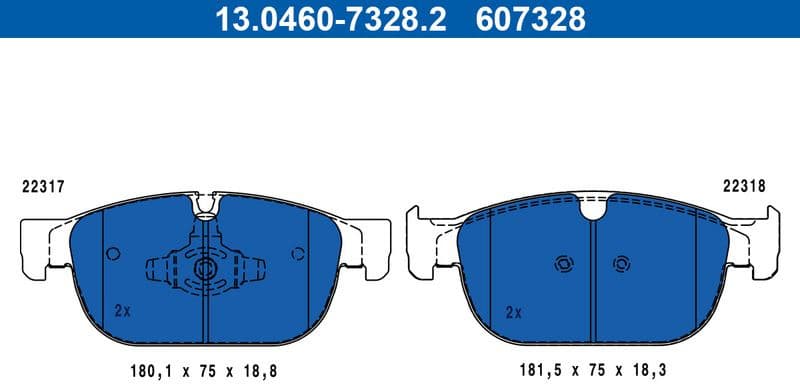 Brake Pad Set, disc brake 13.0460-7328.2 - image 2