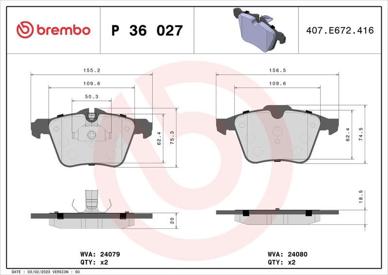 Brake Pad Set, disc brake PRIME LINE P36027 - image 3