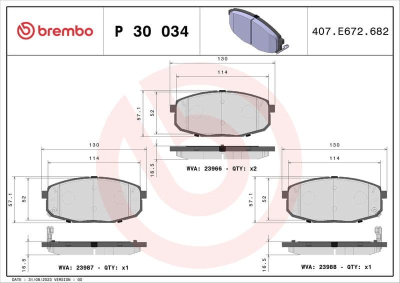 Brake Pad Set, disc brake XTRA LINE P 30 034X - image 2