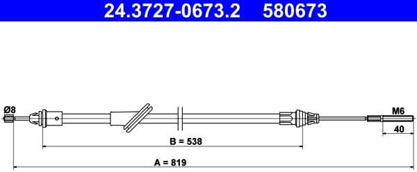 Cable Pull, parking brake 24.3727-0673.2 - image 2