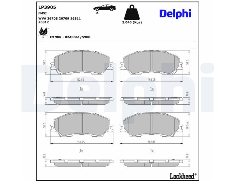 Brake Pad Set, disc brake LP3905