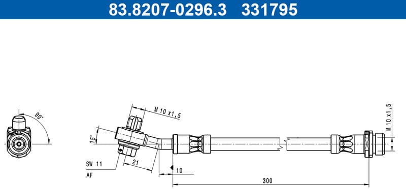 Brake Hose 83.8207-0296.3