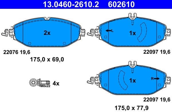 Brake Pad Set, disc brake 13.0460-2610.2 - image 2