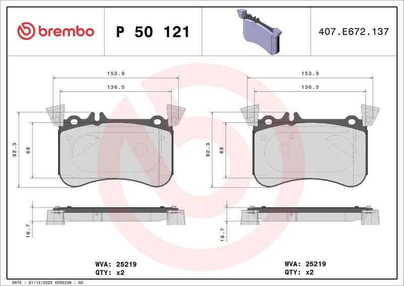 Brake Pad Set, disc brake PRIME LINE P50121 - image 3