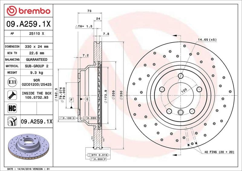 Brake Disc XTRA LINE - Xtra 09.A259.1X - image 4