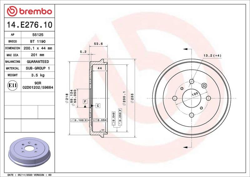Brake Drum ESSENTIAL LINE 14.E276.10 - image 2