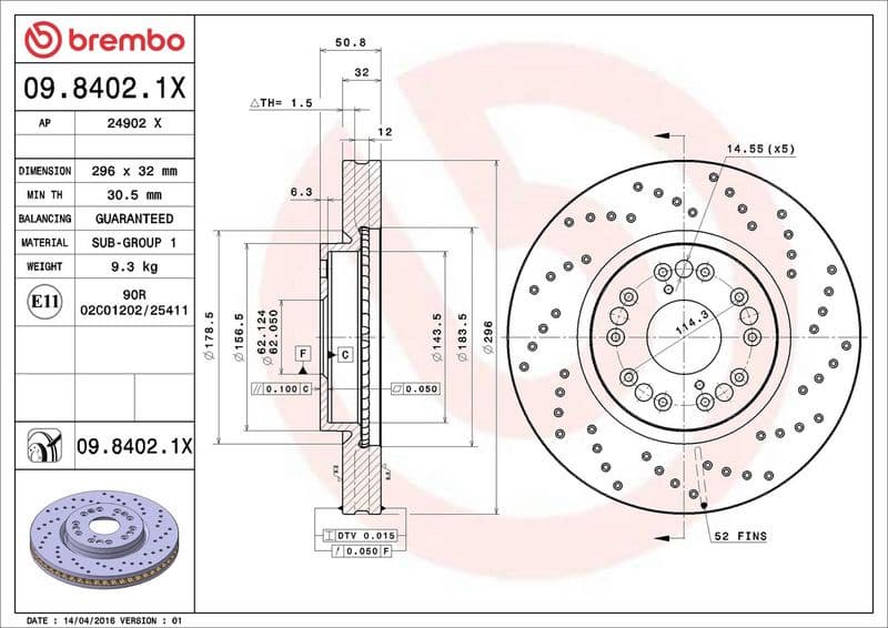 Brake Disc XTRA LINE - Xtra 09.8402.1X - image 3