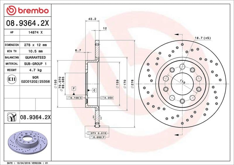 Brake Disc XTRA LINE - Xtra 08.9364.2X - image 3