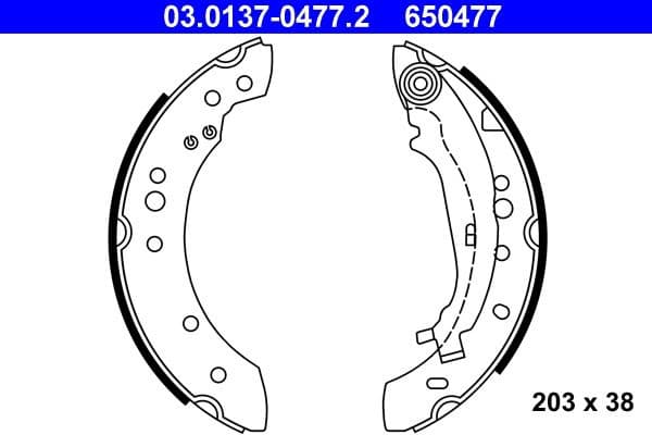 Brake Shoe Set 03.0137-0477.2 - image 2