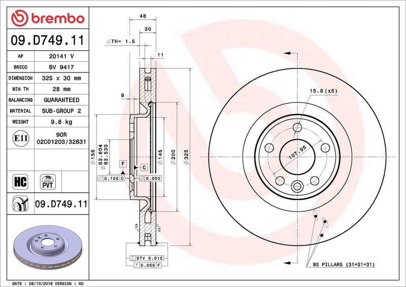 Brake Disc PRIME LINE - UV Coated 09.D749.11 - image 3