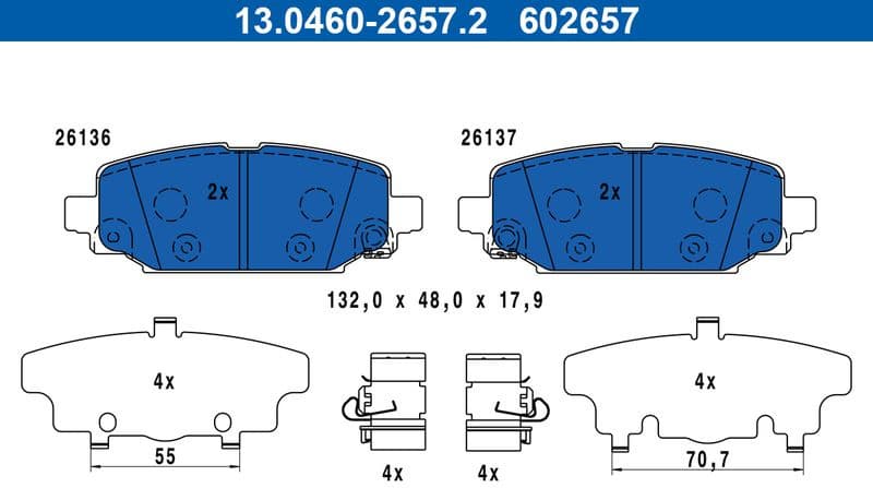 Brake Pad Set, disc brake 13.0460-2657.2