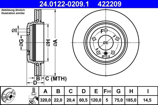Brake Disc 24.0122-0209.1 - image 2