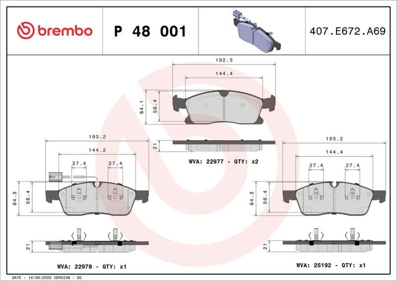 Brake Pad Set, disc brake PRIME LINE P48001 - image 2