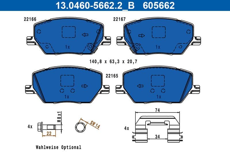 Brake Pad Set, disc brake 13.0460-5662.2 - image 4