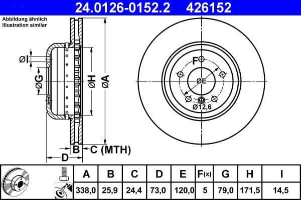 Brake Disc 24.0126-0152.2 - image 2