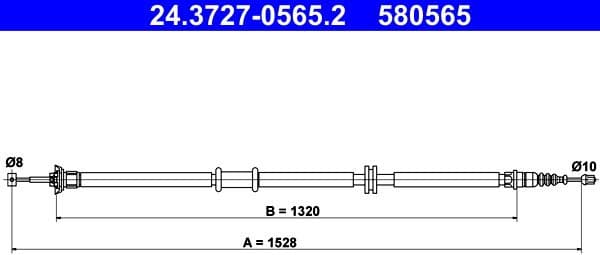 Cable Pull, parking brake 24.3727-0565.2 - image 2