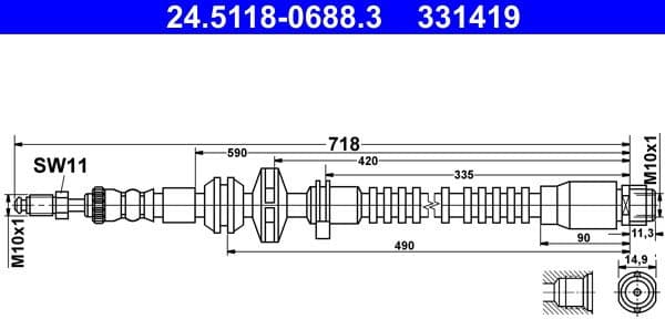 Brake Hose 24.5118-0688.3 - image 2
