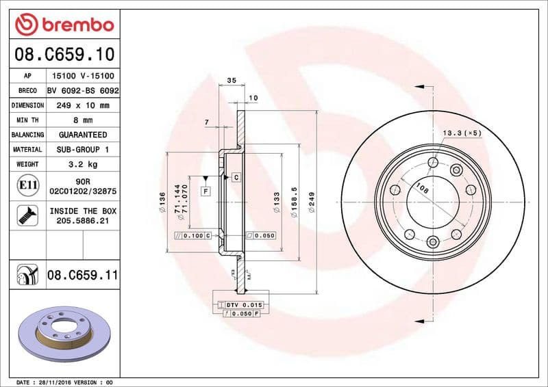 Brake Disc PRIME LINE - UV Coated 08.C659.11 - image 3