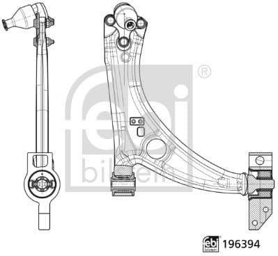 Control/Trailing Arm, wheel suspension 196394