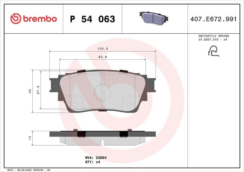 Brake Pad Set, disc brake PRIME LINE P54063 - image 2