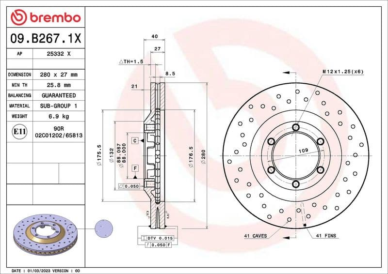 Brake Disc XTRA LINE - Xtra 09.B267.1X - image 2