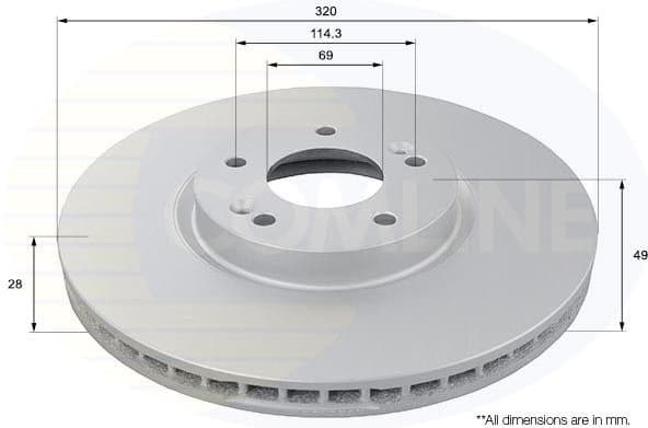 Brake disc, 1pcs FRONT ADC1096V - image 2