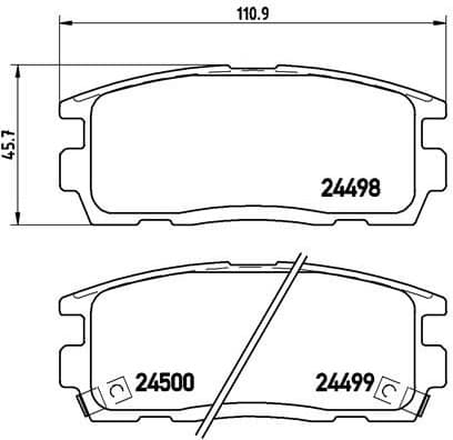 Brake pads rear, Top Quality P10004