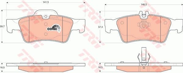 Brake pads rear, Top Quality GDB1546