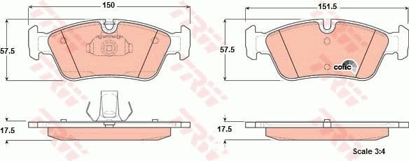 Brake pads front, Top Quality GDB1348