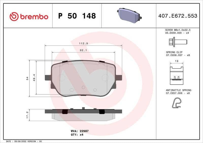 Brake Pad Set, disc brake PRIME LINE P50148 - image 2