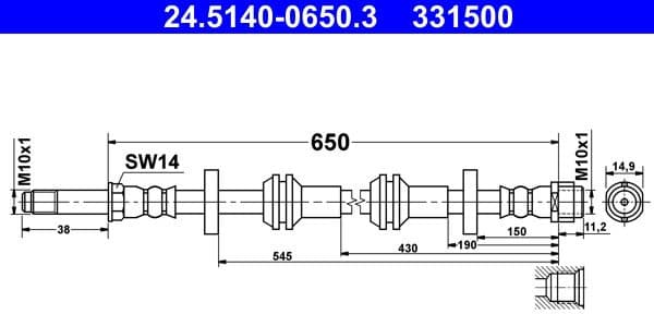 Brake Hose 24.5140-0650.3 - image 2