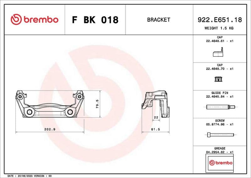 Brake Caliper Bracket Set PRIME LINE FBK018 - image 3