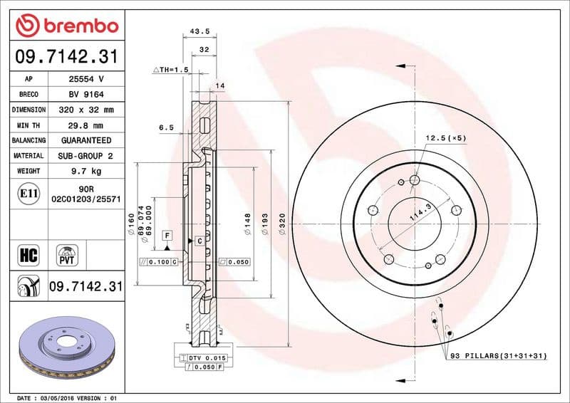 Brake Disc PRIME LINE - UV Coated 09.7142.31 - image 3